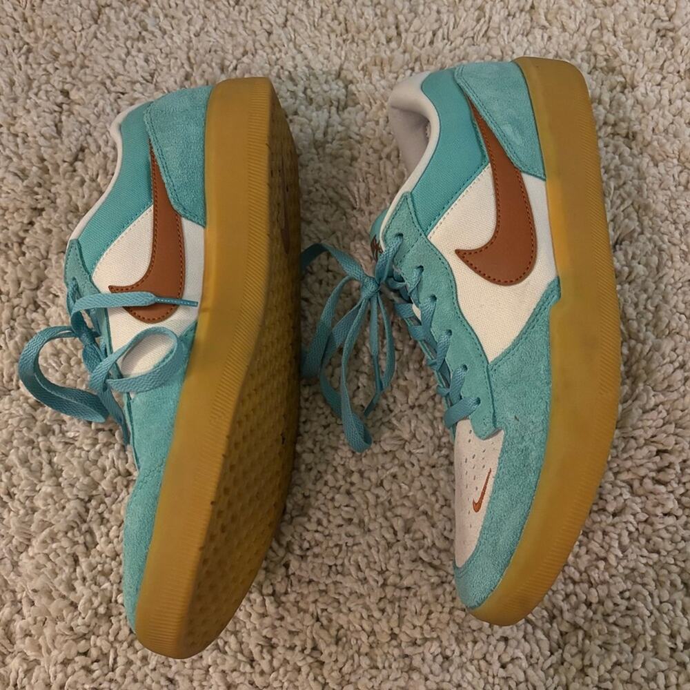 Nike SB Force 58Skate Shoes in Blue Frost Russet & Gum Sneakers Size 11 - Picture 2 of 7